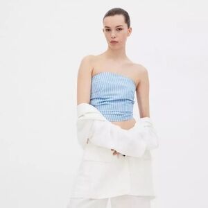 H&M | Striped Bandeau Tube Top | Blue | Size XL | NWOT